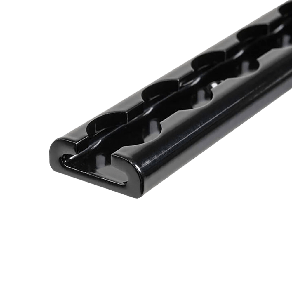 72' L-Track Aluminium Selesai Anodized Hitam