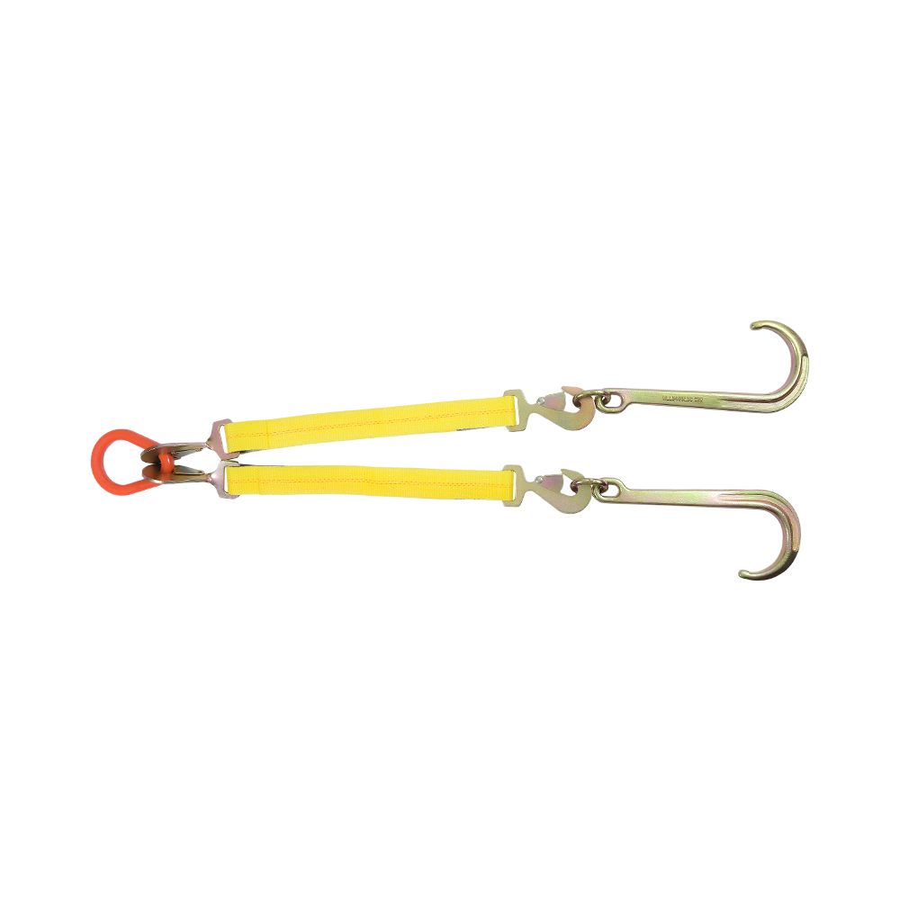 Ratcheting J-Hook Tie-Down V-Strap Design RTJ Multi-Point Hook untuk Penggunaan Truk Derek