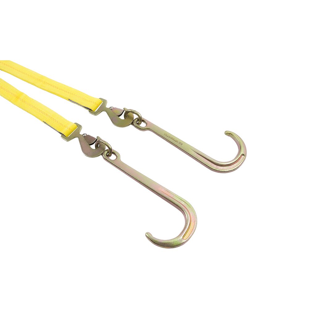 Ratcheting J-Hook Tie-Down V-Strap Design RTJ Multi-Point Hook untuk Penggunaan Truk Derek