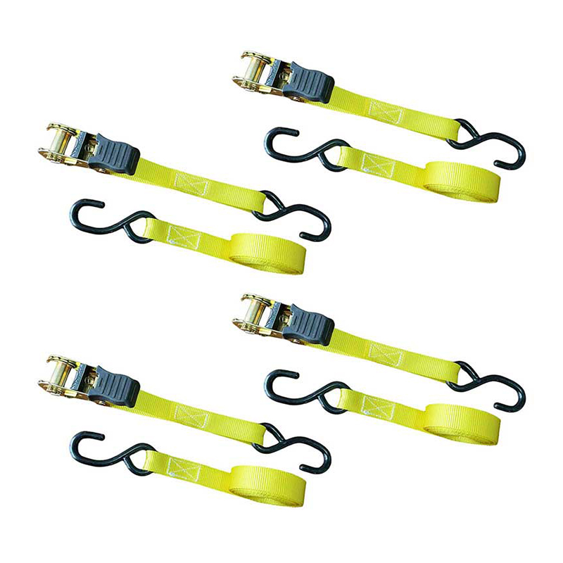 Tali Ratchet Gagang Jempol Multiwarna 1'' X 15' dengan Kait S Berlapis Vinil