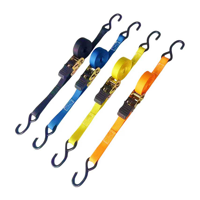 Tali Ratchet Gagang Jempol Multiwarna 1'' X 15' dengan Kait S Berlapis Vinil