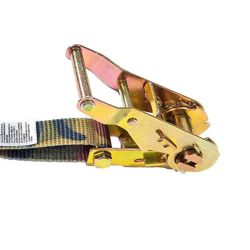 Tali Ratchet Gagang Besi Kamuflase 1 ''X 8' dengan S-Hook dan Penjaga Berlapis Vinil