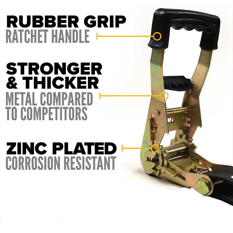 Tali Ratchet Industri Berat Blackline 2' X 30' Dengan Ekstensi Rantai