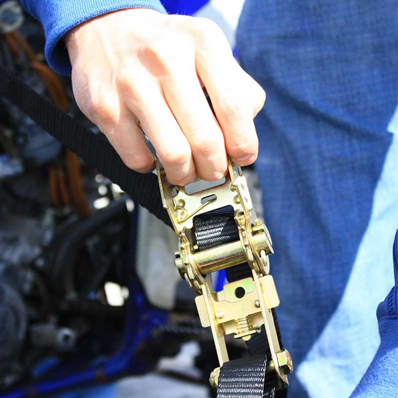Tali Pengikat Ratchet Sepeda Motor Berkekuatan Tinggi 1''X 6' Dengan Lingkaran Jahit 12'.