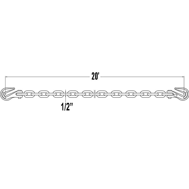 12 Rakitan Rantai Pengikat W Clevis Grab Hooks - Kelas 80